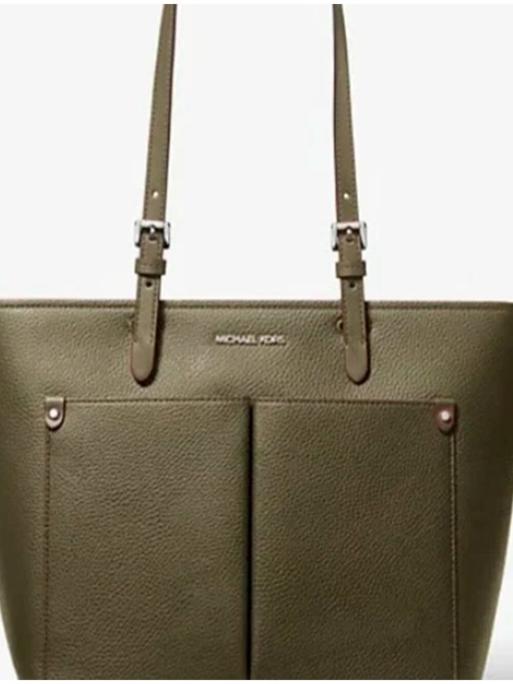 S Michael Kors Jet Set Medium Double Pocket Tote Army Green Olive 35H3STVT6B - Picture 3 of 6